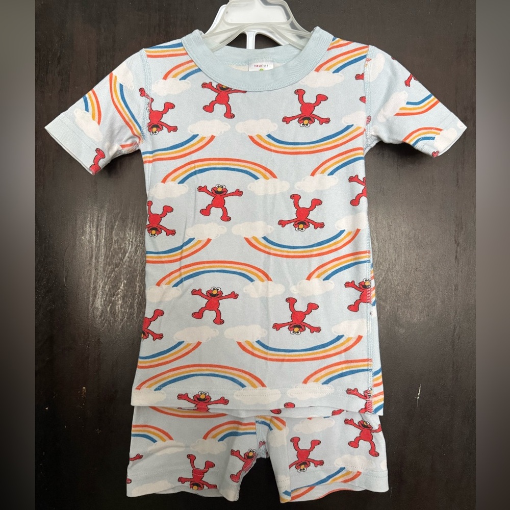 Hanna Andersson Sesame Street Elmo Rainbow Pajamas set size US 5 / 110 cm